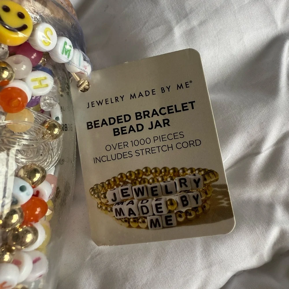 Jewelry Made By Me Beaded Bracelet Jar Kit Alphabet Beads DIY Set